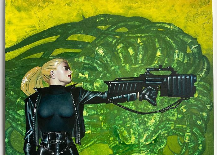 Bolton Art Gallery Aliens vs Predator: Deadliest Of Species #4 painted Cover art by ... photo