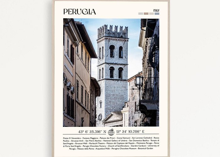 Acqueduct Perugia Print Italy Travel Poster Gift Eclectic Vibrant Print ... photo