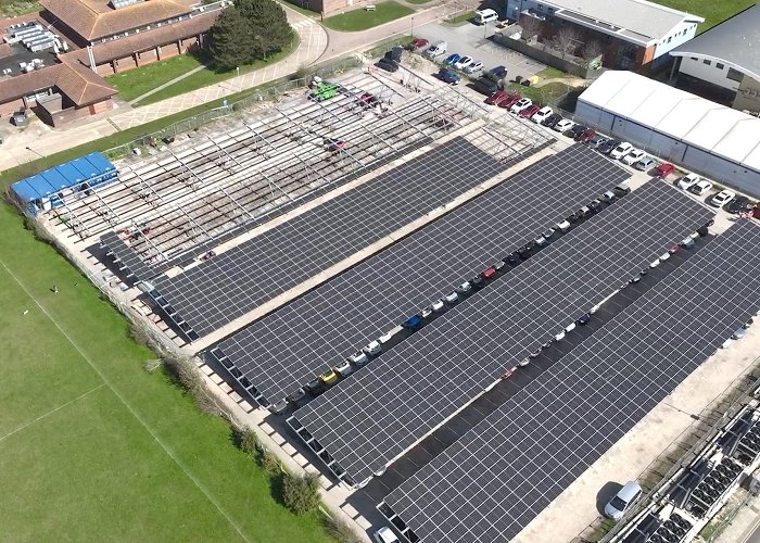 Eastbourne District General Hospital Eastbourne hospital installs 2,250 solar panels on car park roof photo