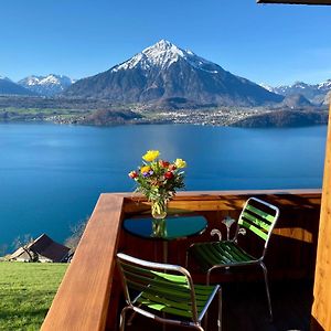 Chalet Egglen "Typical Swiss House, Best Views, Private Jacuzzi" Sigriswil Exterior photo